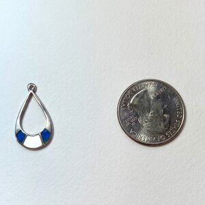 Vintage Sterling Silver with Turquoise & Mother of Pearl Inlay Pendant